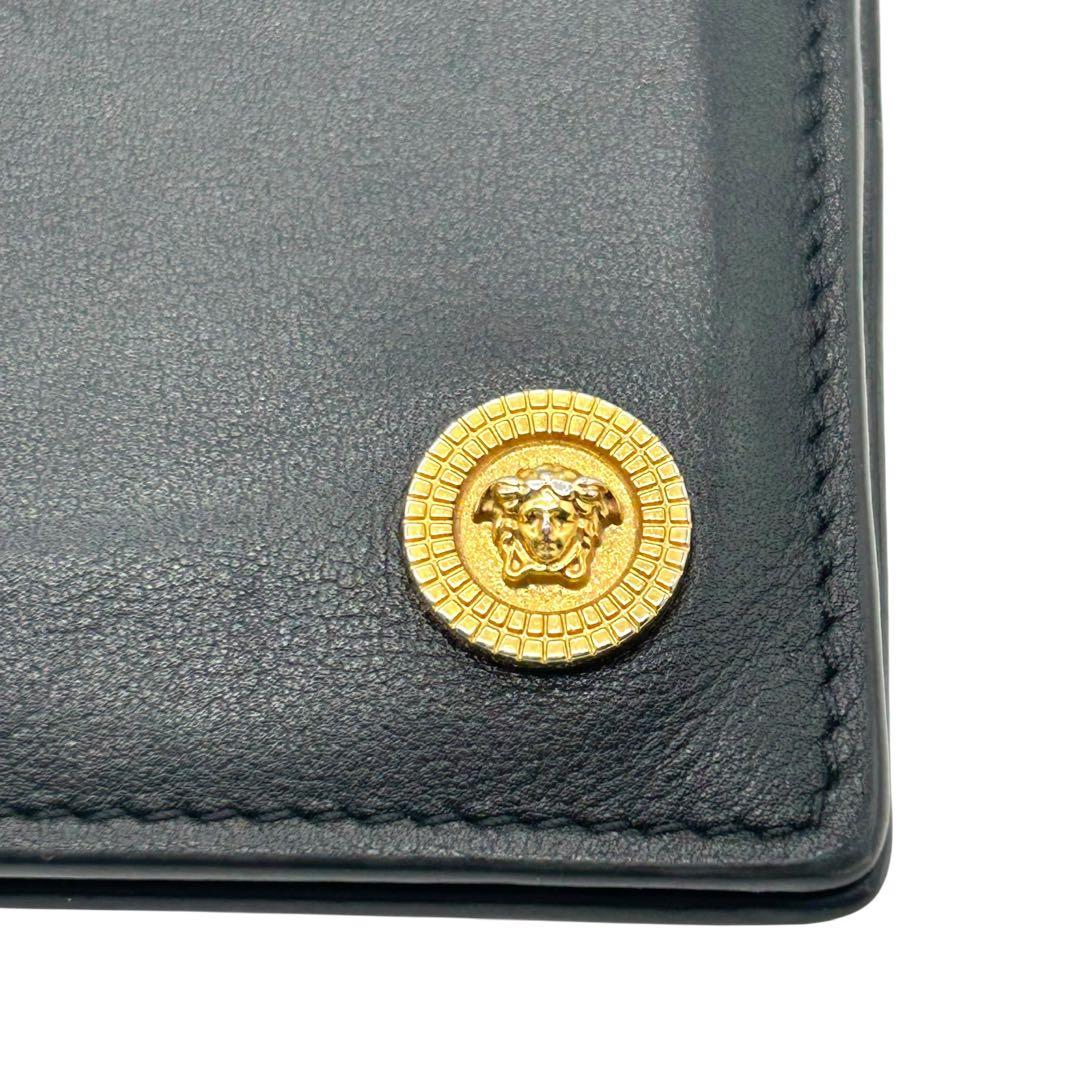 美品 1484 VERSACE マネークリップ 二つ折り メデューサ ブラック