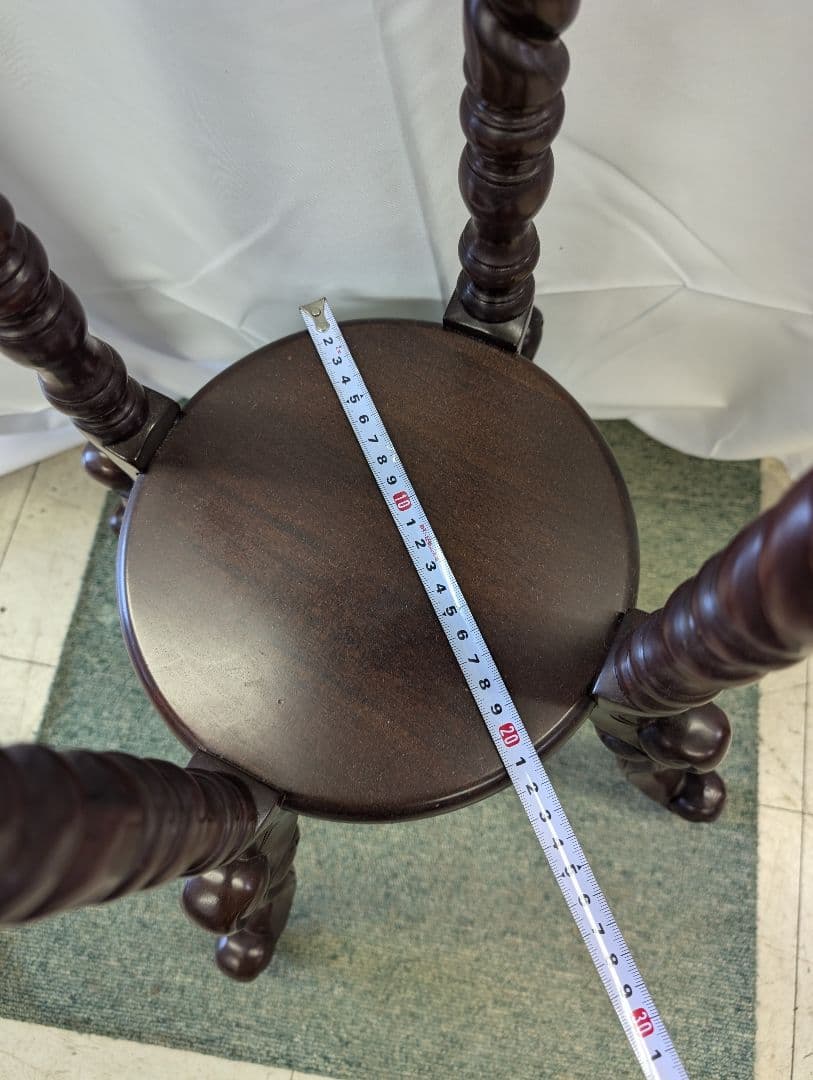 花台 ツイストレッグ 猫脚 飾り台 サイドテーブル 英国式 マホガニー レトロ