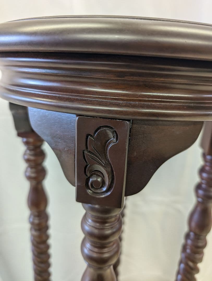 花台 ツイストレッグ 猫脚 飾り台 サイドテーブル 英国式 マホガニー レトロ