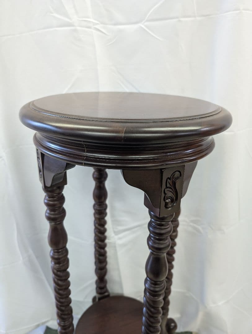 花台 ツイストレッグ 猫脚 飾り台 サイドテーブル 英国式 マホガニー レトロ