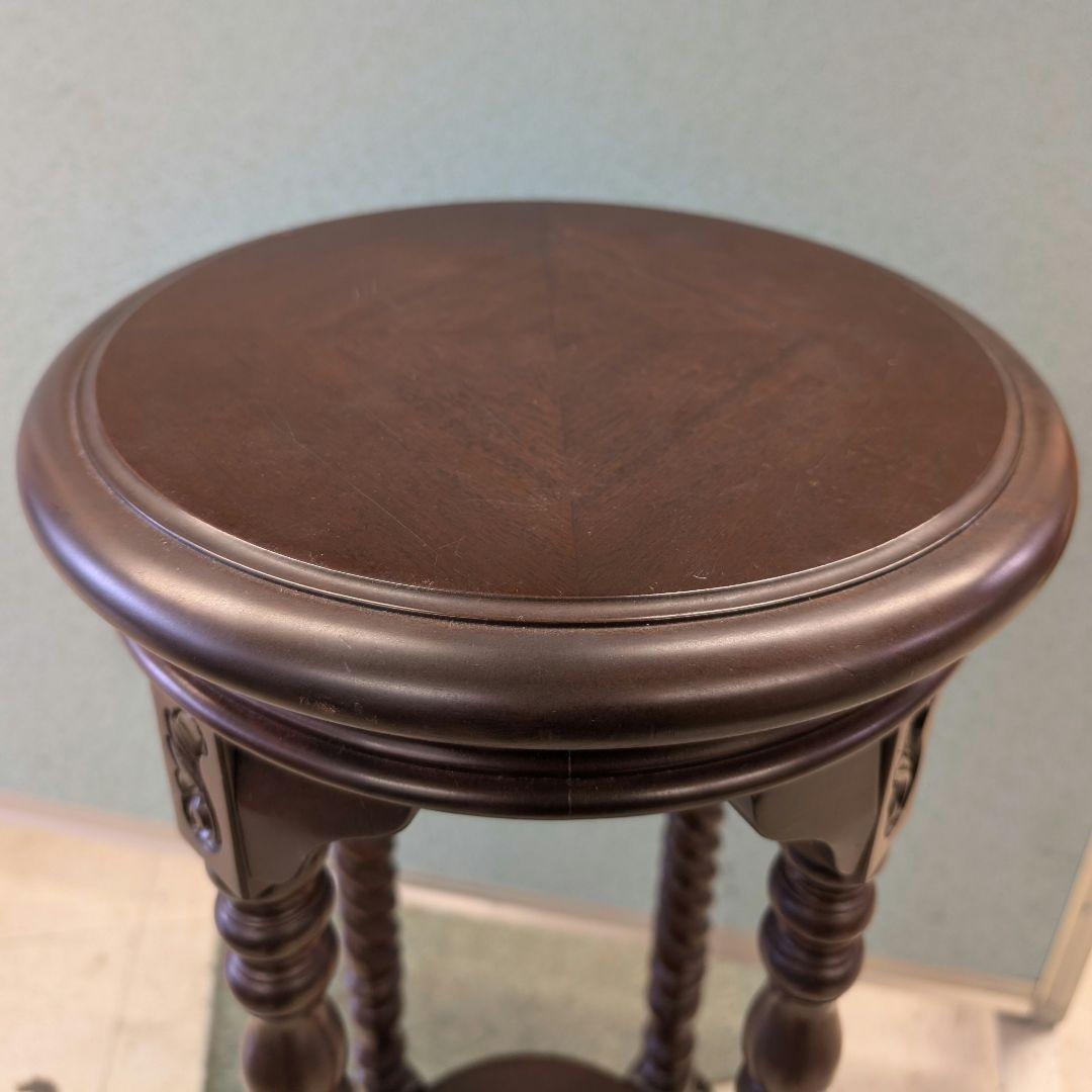 花台 ツイストレッグ 猫脚 飾り台 サイドテーブル 英国式 マホガニー レトロ