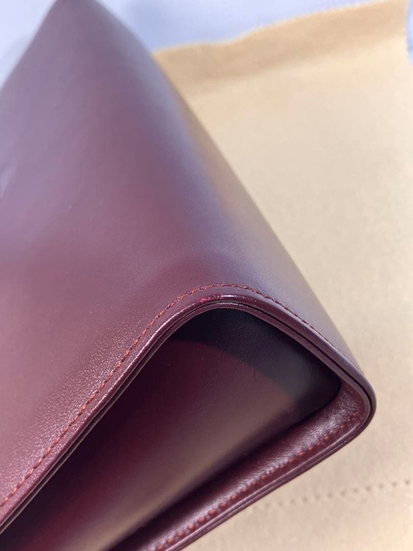 美品！【Cartier】マストライン レザー クラッチ、セカンドバッグ ボルドー