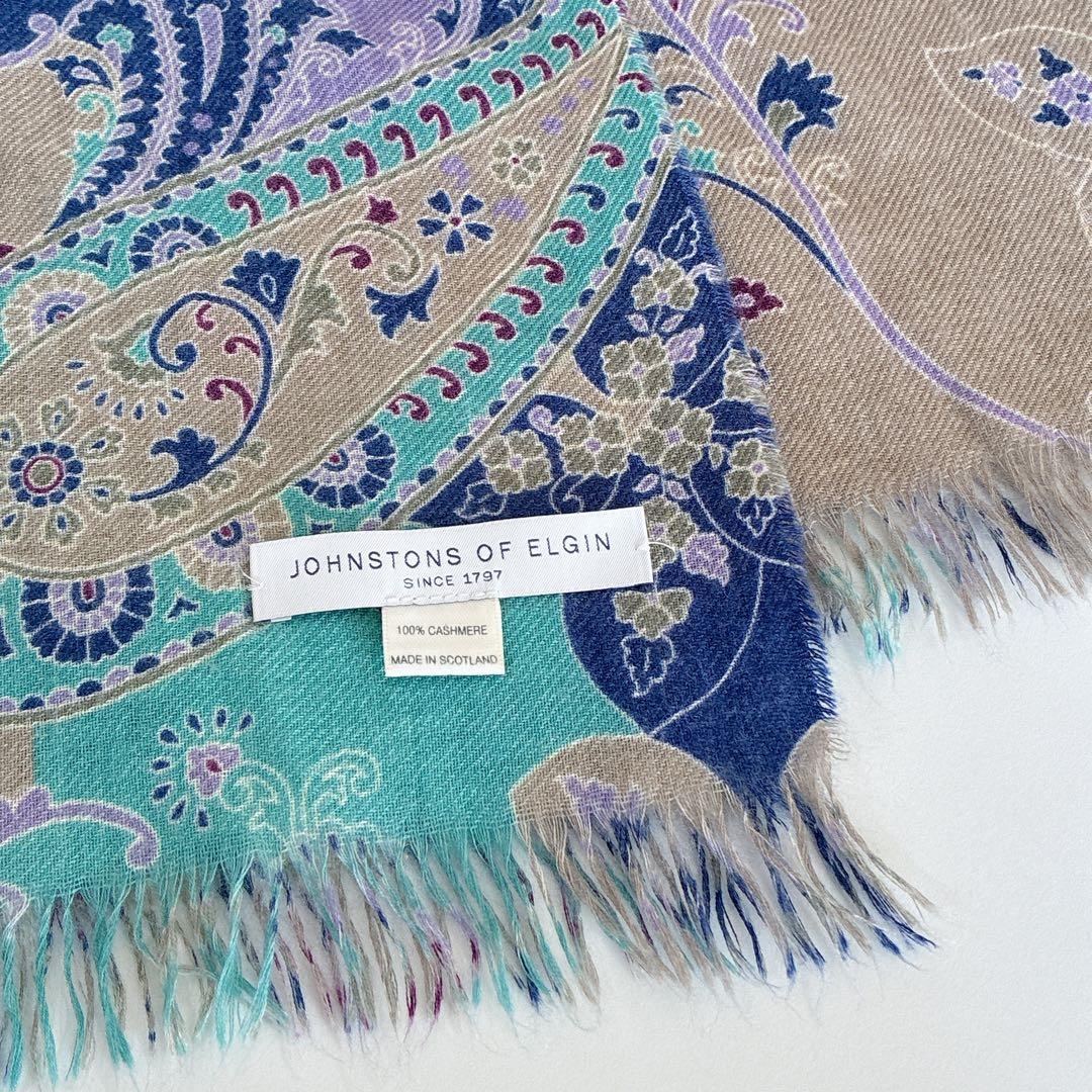 JOHNSTONS OF ELGIN ペイズリー柄ストール
