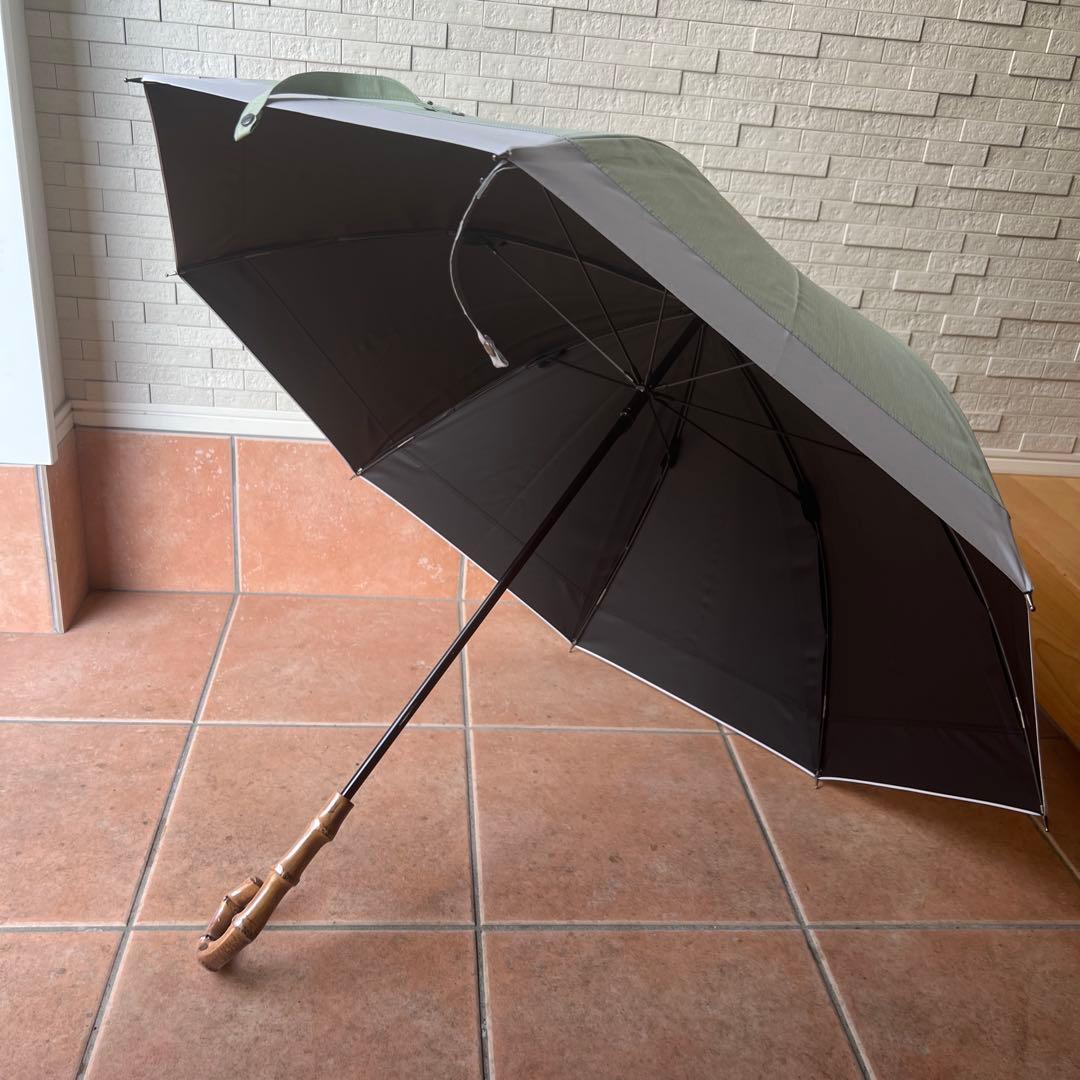 サンバリア100 日傘 グリーン 長傘　Mサイズ/コンビmoku