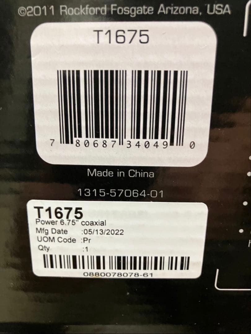 新品Rockford T1675 16.5cm 150Wコアキシャルスピーカー