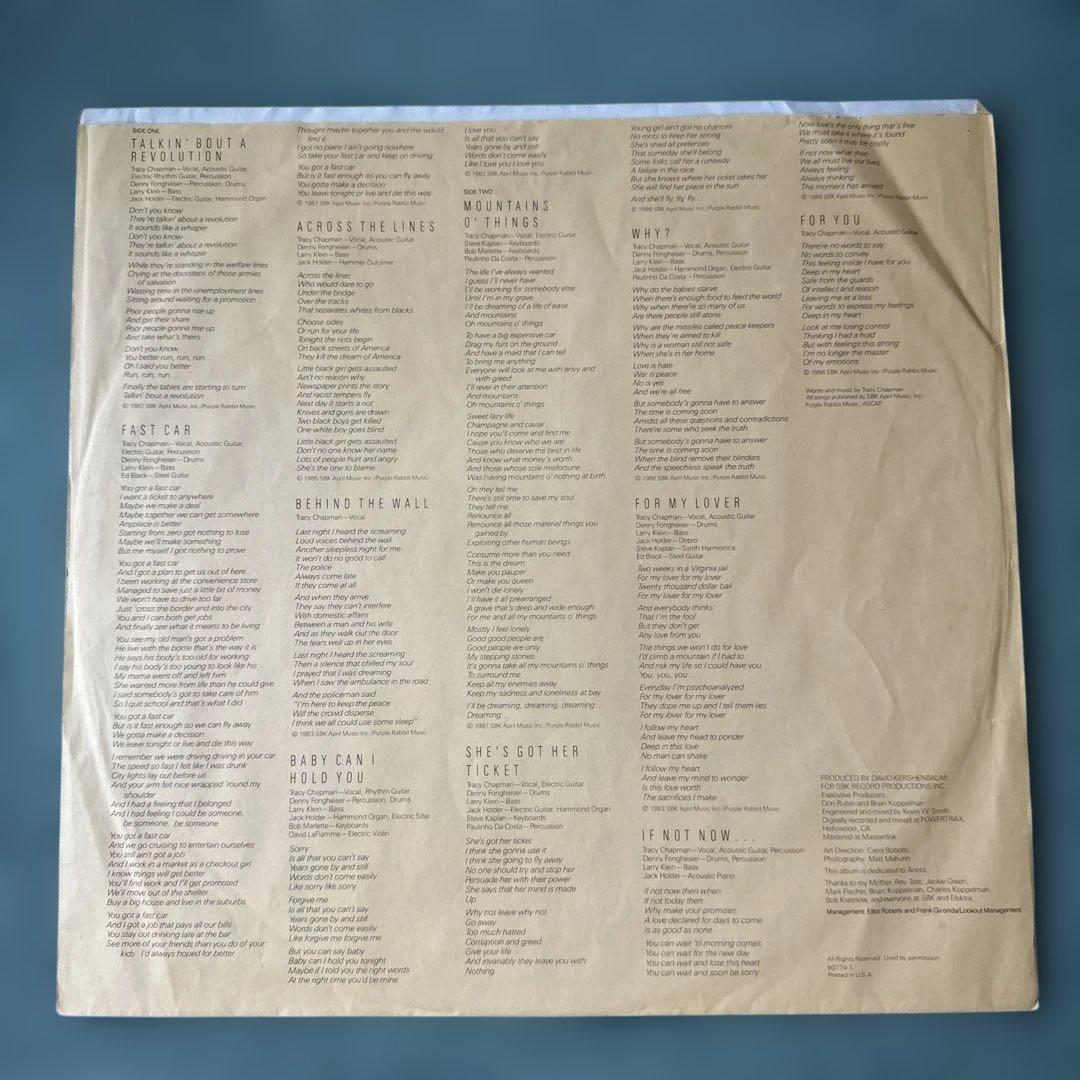 TRACY CHAPMAN『S/T』LP アナログ レコード