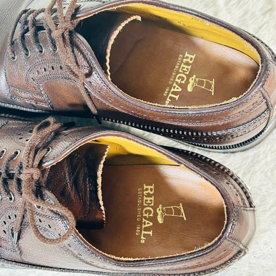 【極美品】REGAL インペリアルグレード 2235 ウィングチップ シボ革 茶