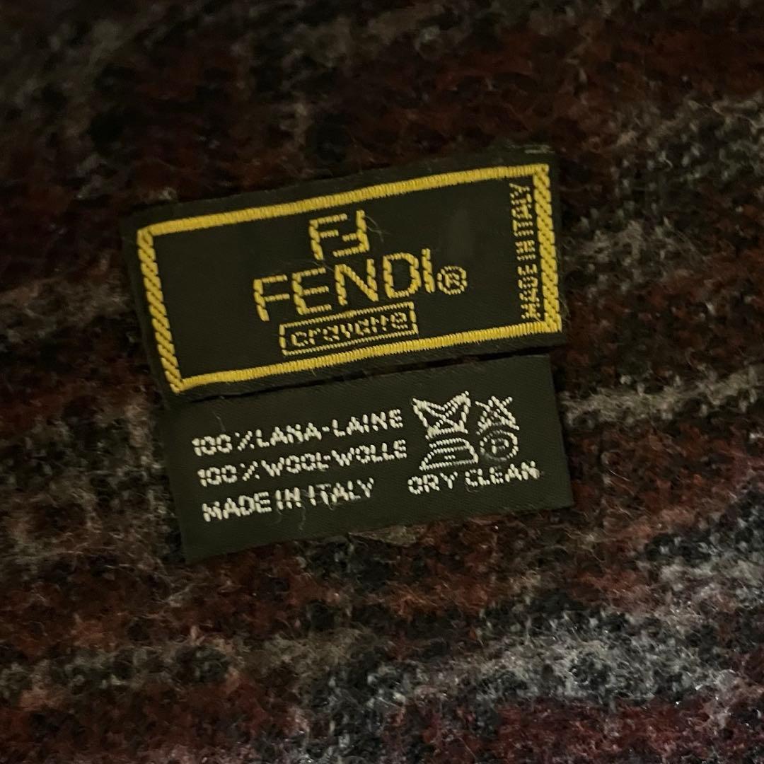 FENDI フェンディ ズッカ柄 ウールマフラー イタリア製 ビンテージ