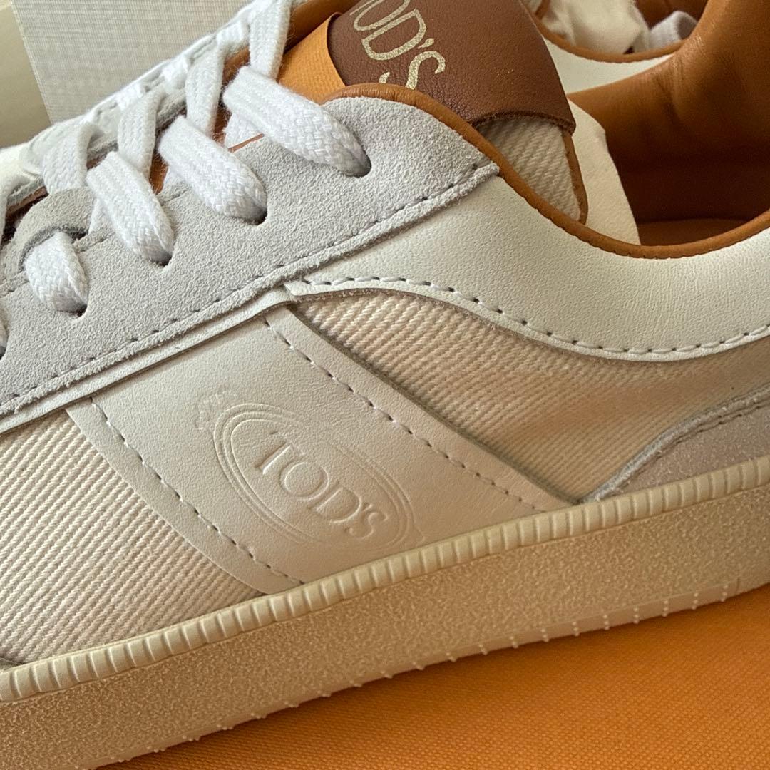 TOD'Sレザースニーカー ホワイト/ブラウン　36新品