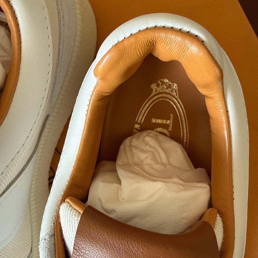 TOD'Sレザースニーカー ホワイト/ブラウン　36新品