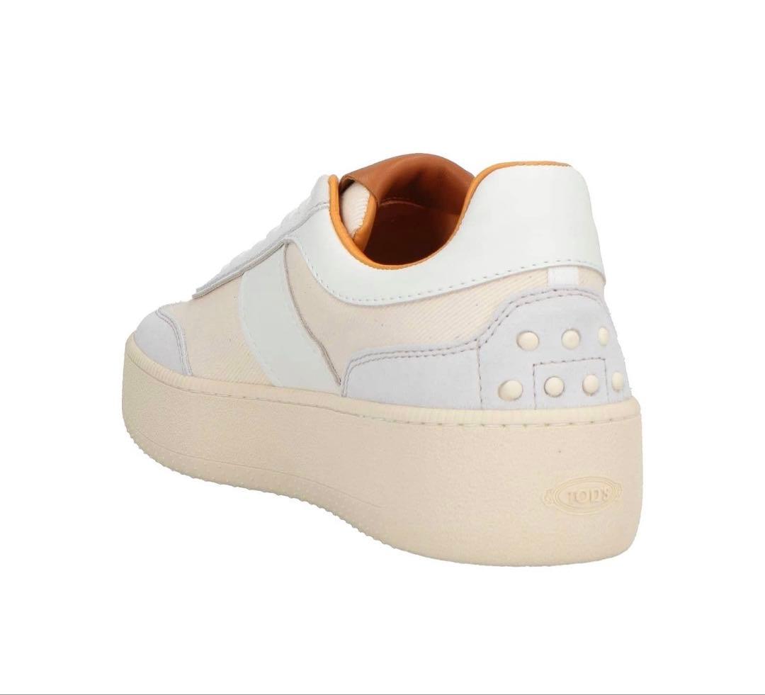 TOD'Sレザースニーカー ホワイト/ブラウン　36新品