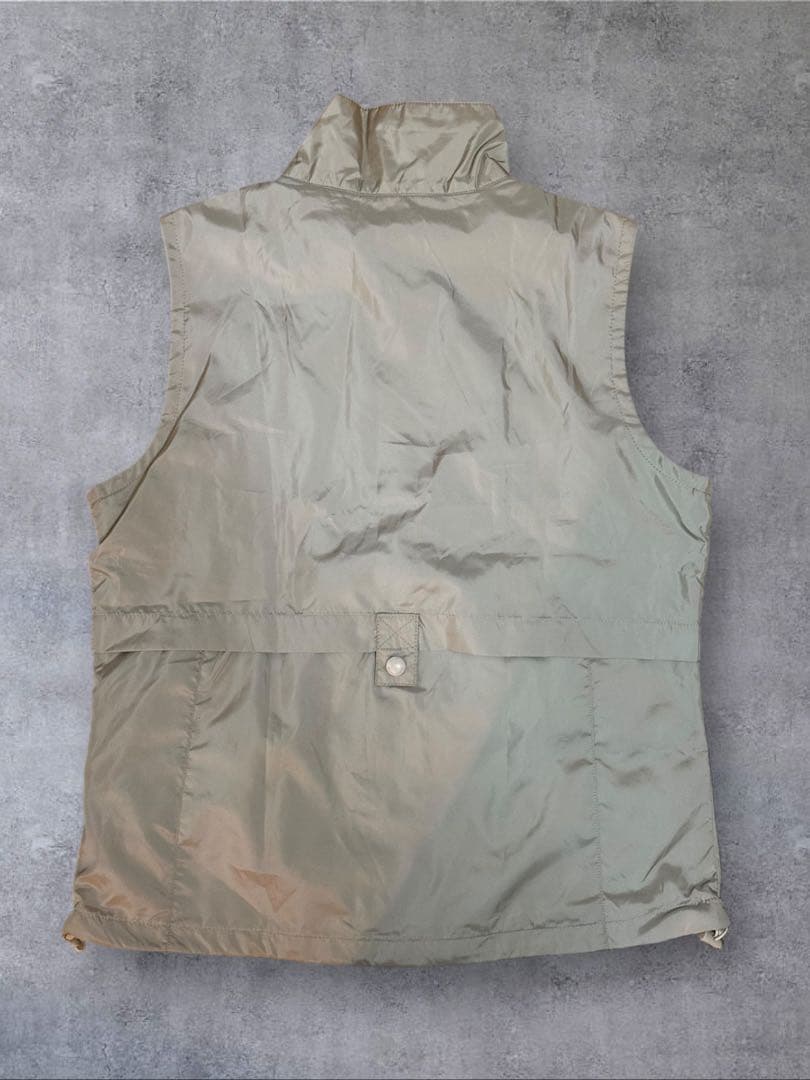 【新品】Polo Golf 刺繍 ナイロンジップベスト ベージュ ポロゴルフ M