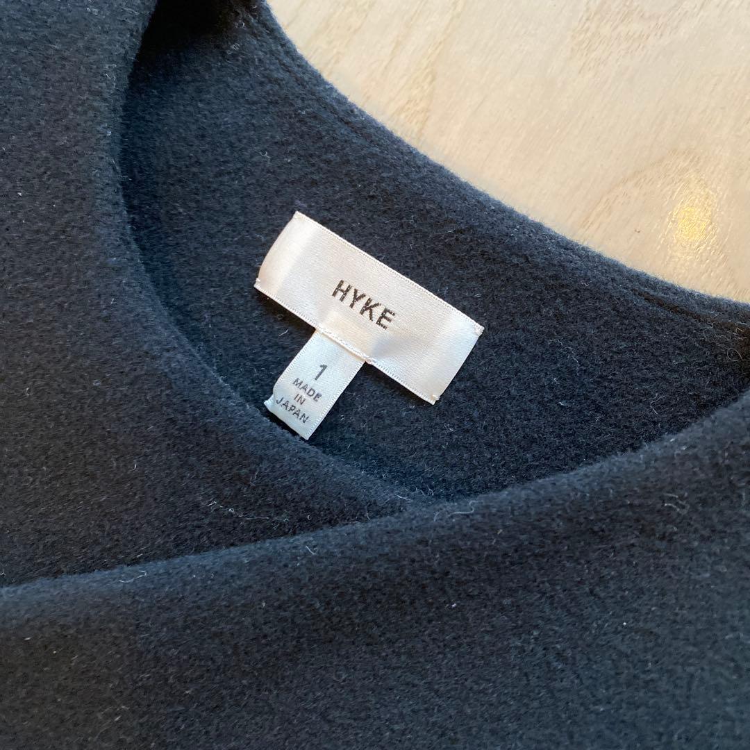【ほぼ新品】HYKE ハイク ウール×カシミア ノーカラーコート