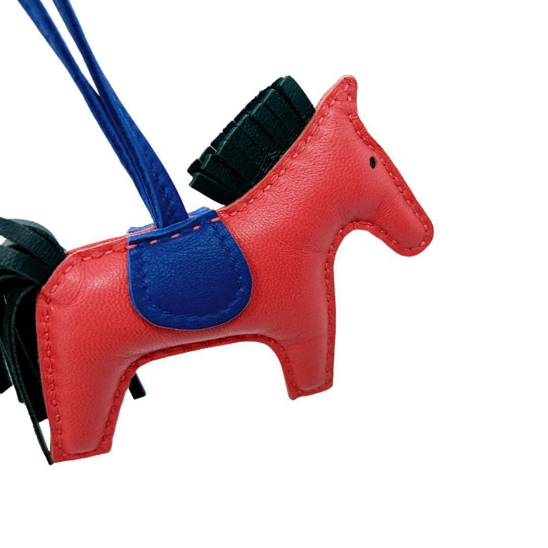 エルメスロデオPMチャーム　刻印:A ユニセックス　本革　ピンク✖️ネイビー