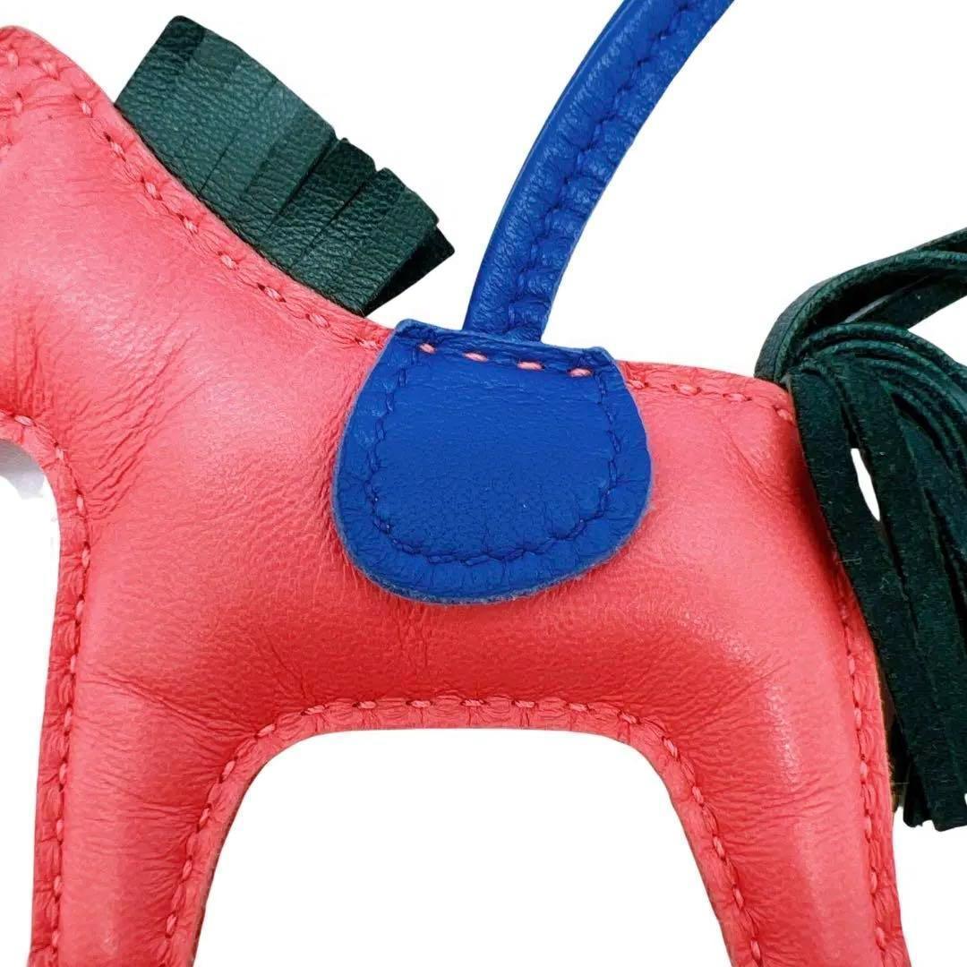 エルメスロデオPMチャーム　刻印:A ユニセックス　本革　ピンク✖️ネイビー