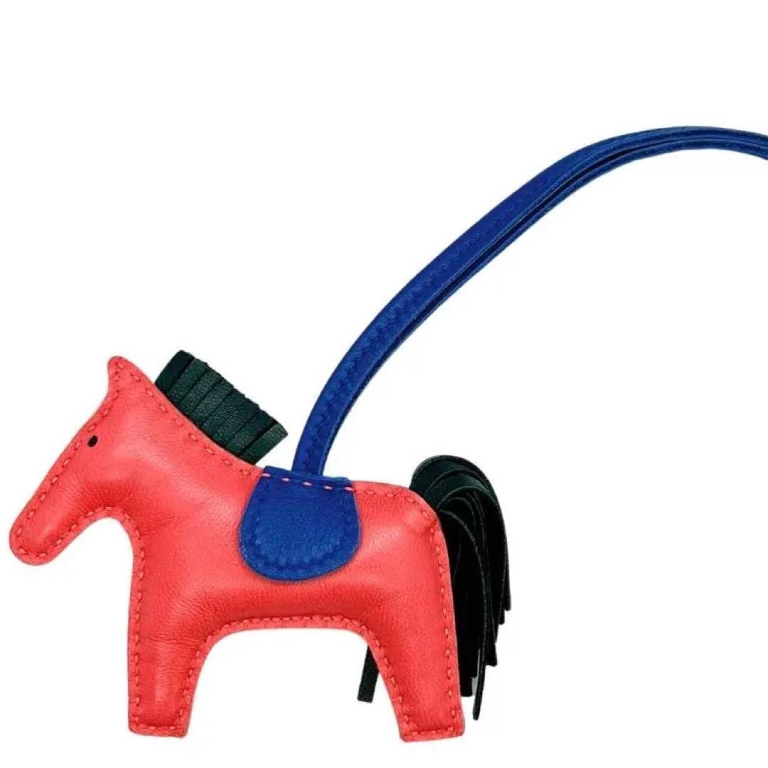 エルメスロデオPMチャーム　刻印:A ユニセックス　本革　ピンク✖️ネイビー