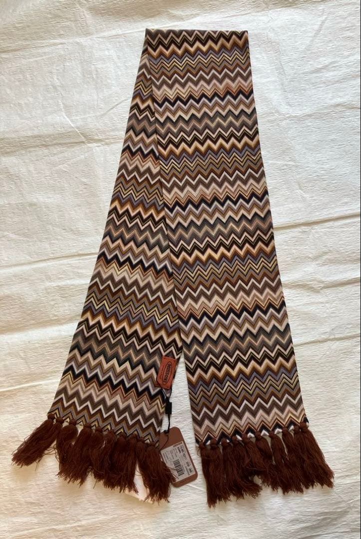 MISSONI✨ジグザグパターン マフラー ブラウン系