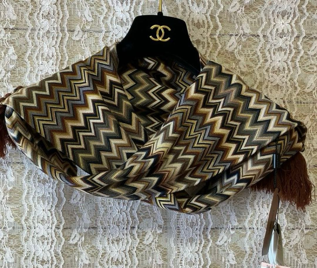 MISSONI✨ジグザグパターン マフラー ブラウン系