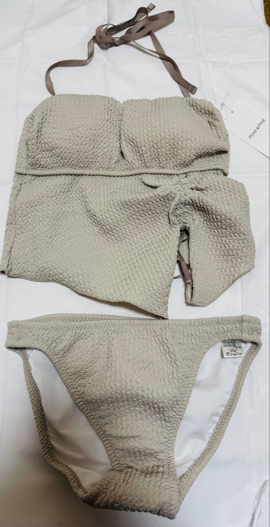 【新品、未使用】PEAK&PINE ワッフルニット素材ベアトップビキニ　9M