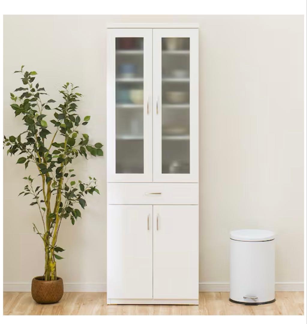 【送料込】ニトリ　食器棚　コパン T 60DB WH キッチン収納