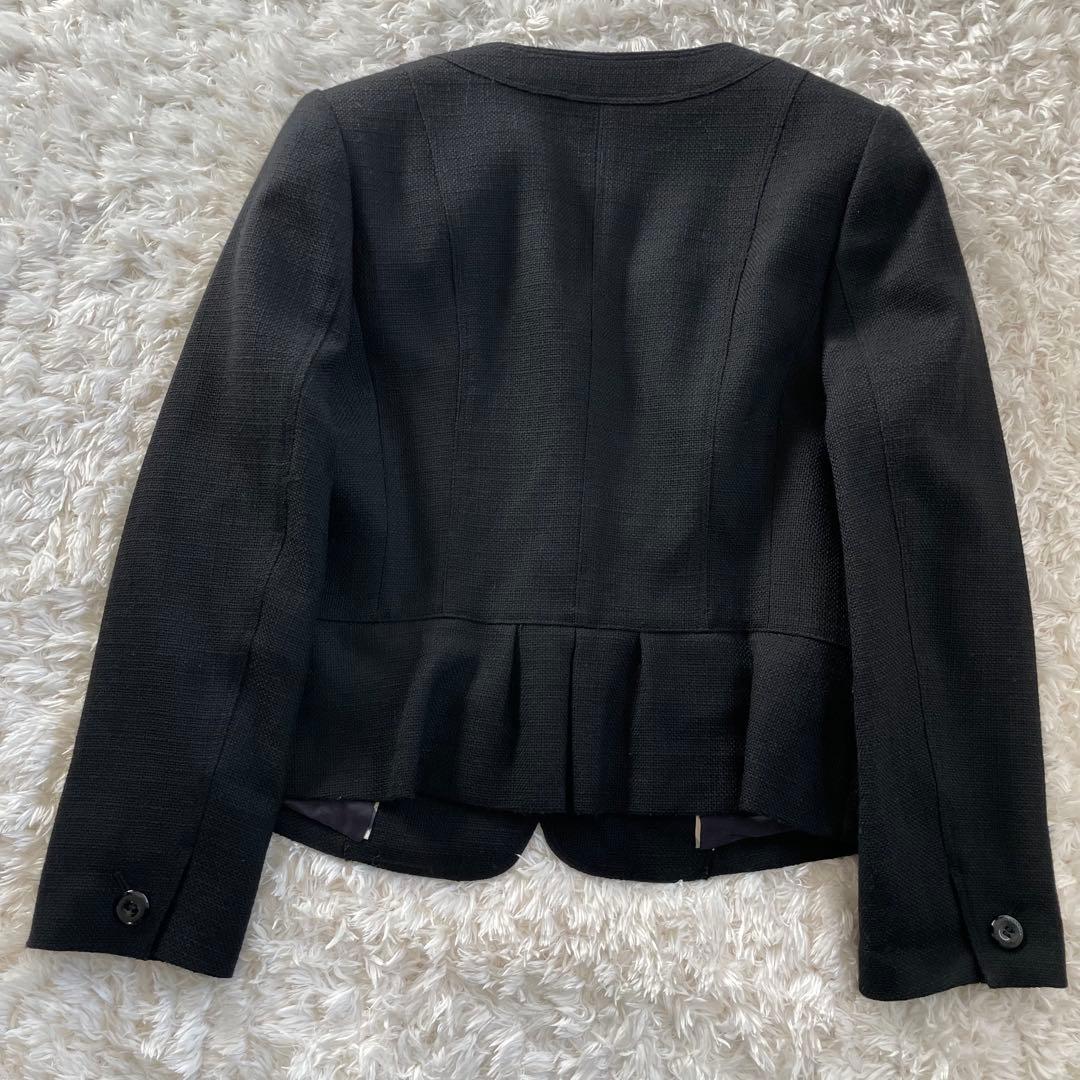 【美品】サイズ44 Burberry ノーカラージャケット 黒　日本製