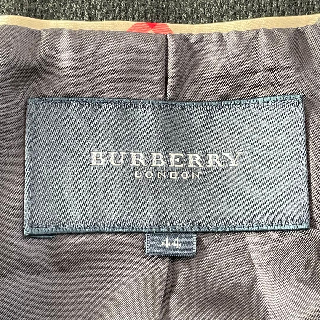 【美品】サイズ44 Burberry ノーカラージャケット 黒　日本製