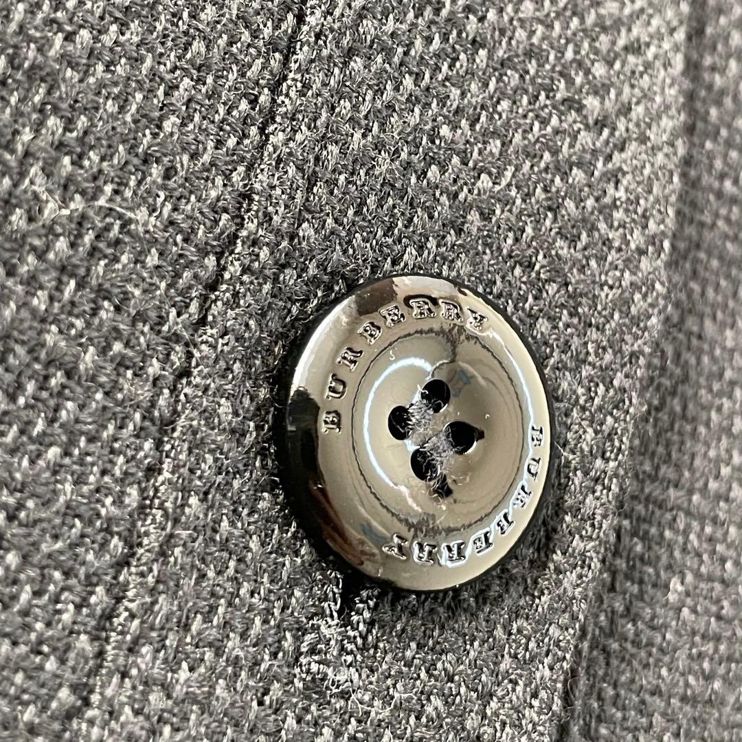 【美品】サイズ44 Burberry ノーカラージャケット 黒　日本製