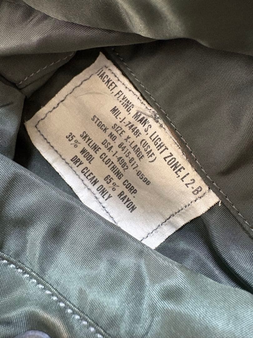 実物米軍USAFA L2-B 貴重なXLサイズ　美品 L2B　（MA-1）