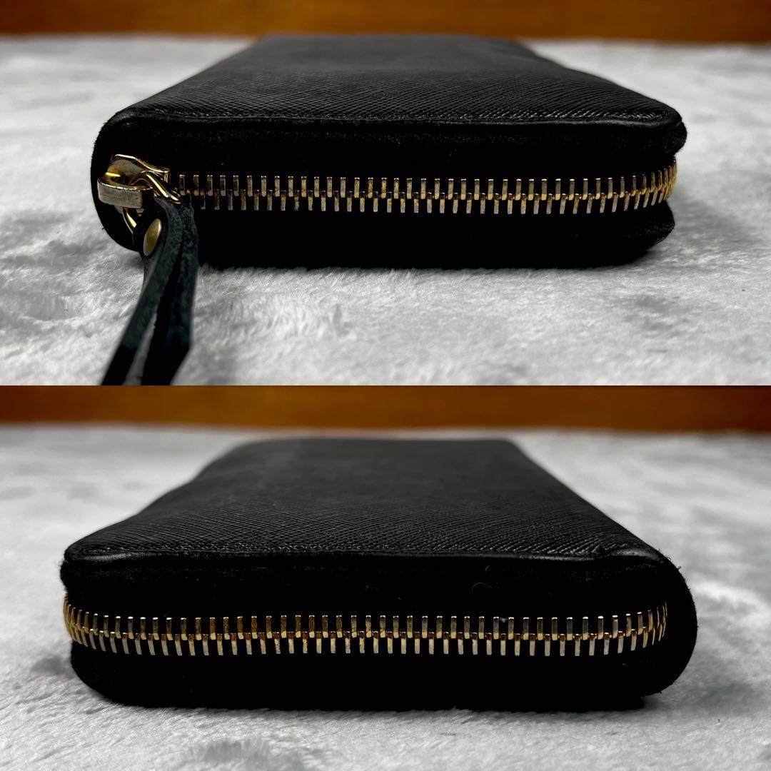 Prada プラダ ラウンドファスナー 長財布 ブラック 黒 三角ロゴ