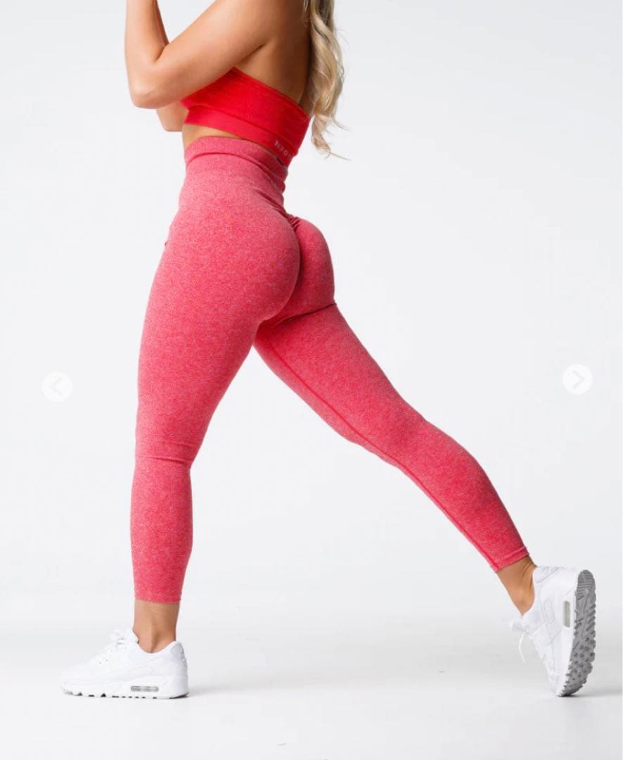 Newカラー　スクランチシームレスレギンス　キャンディアップル