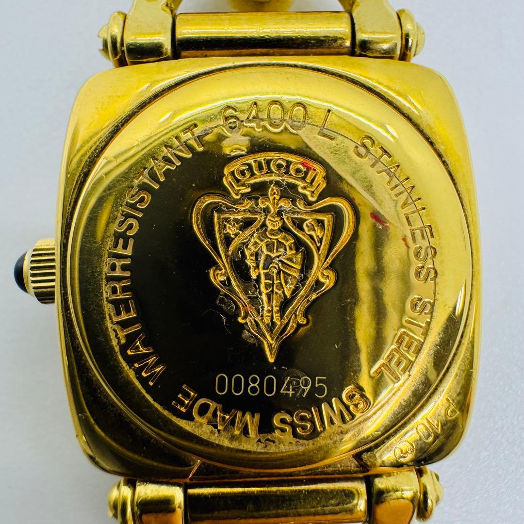 ✨GUCCI✨6400L✨黒文字盤✨ゴールド✨クオーツ✨腕時計✨箱・付属品付き✨