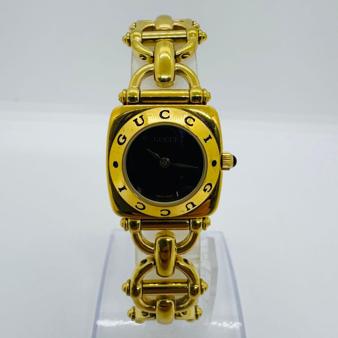 ✨GUCCI✨6400L✨黒文字盤✨ゴールド✨クオーツ✨腕時計✨箱・付属品付き✨