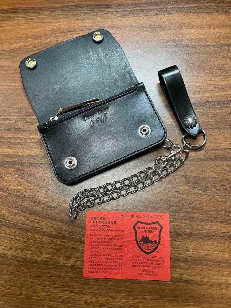 牛革本革コンパクトトラッカーウォレット