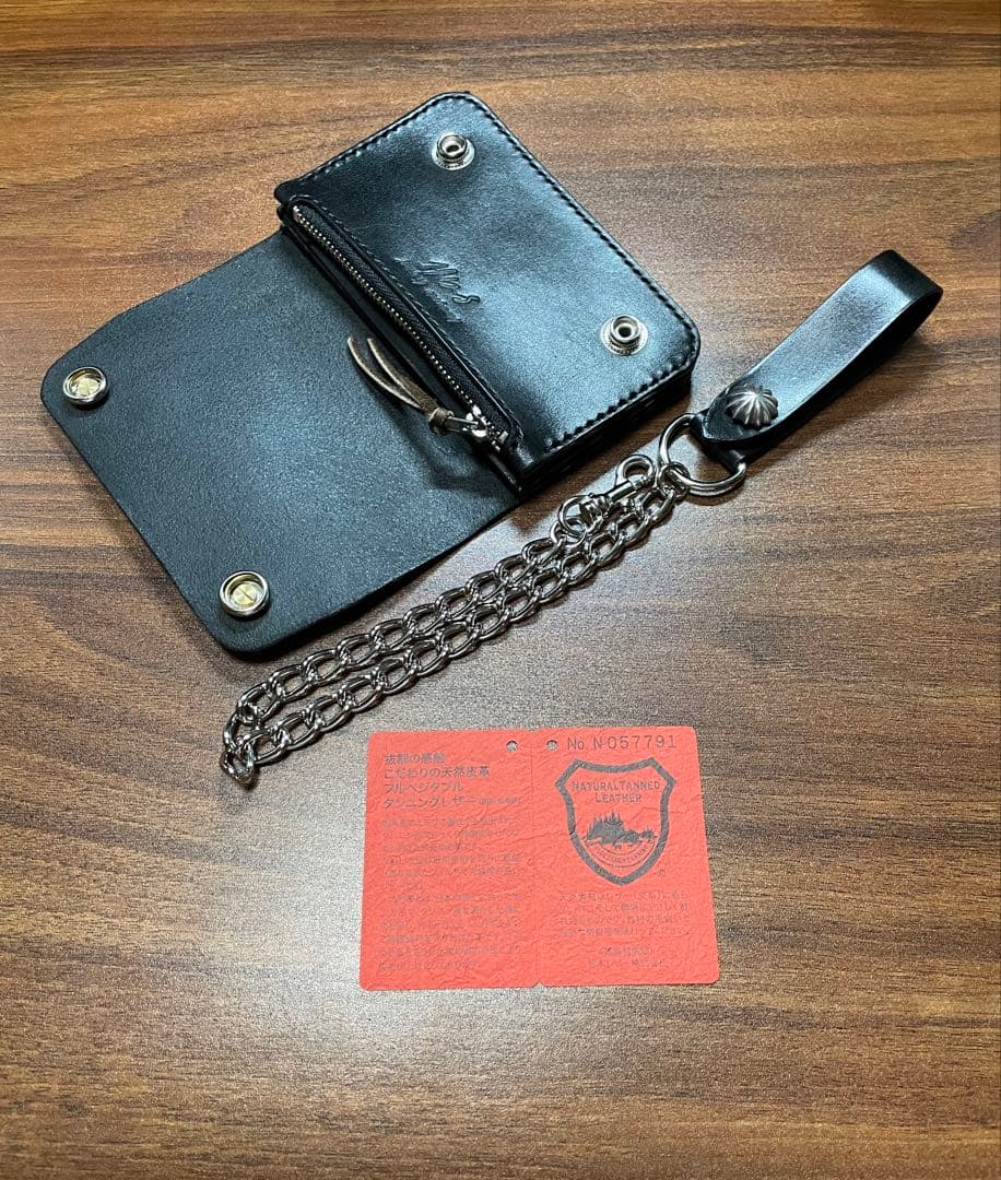 牛革本革コンパクトトラッカーウォレット