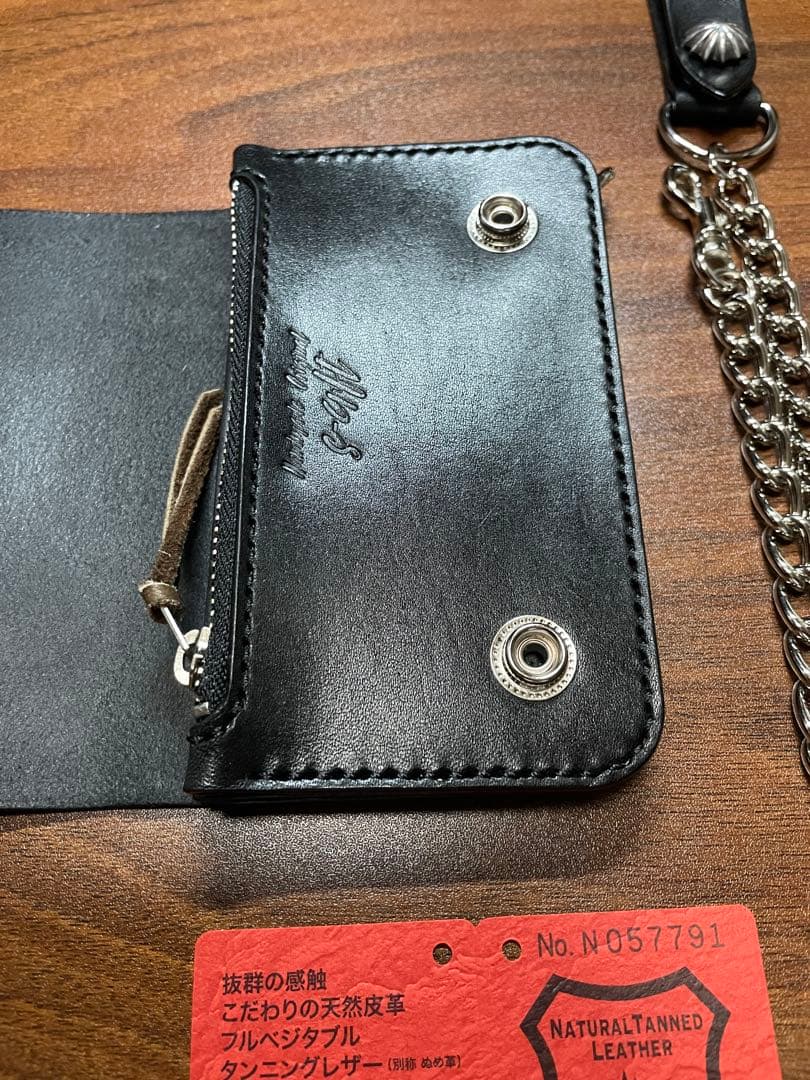 牛革本革コンパクトトラッカーウォレット