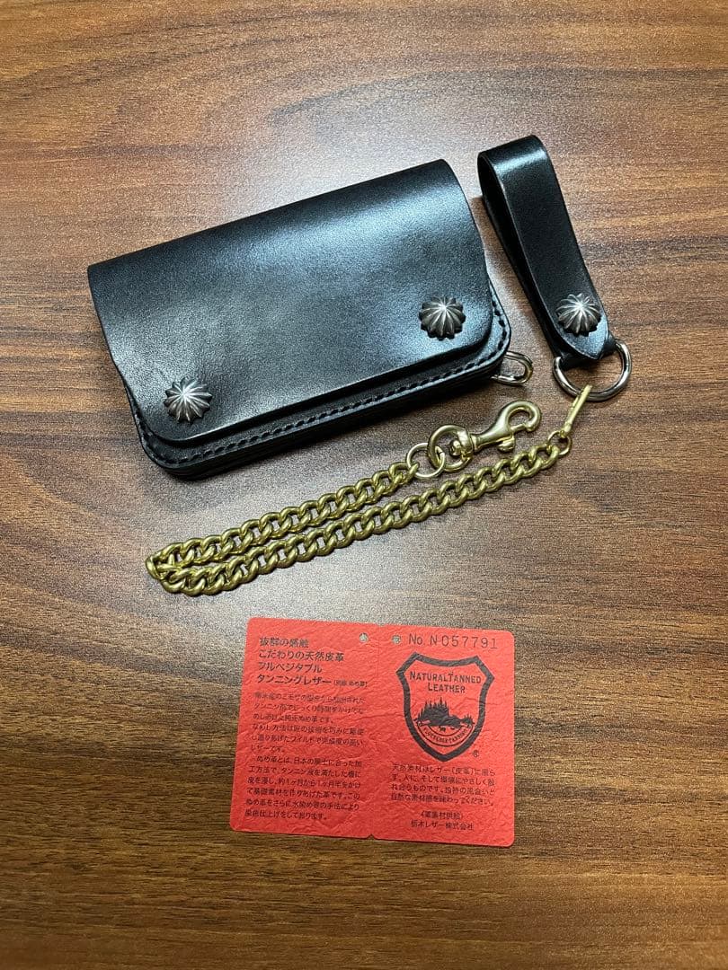 牛革本革コンパクトトラッカーウォレット