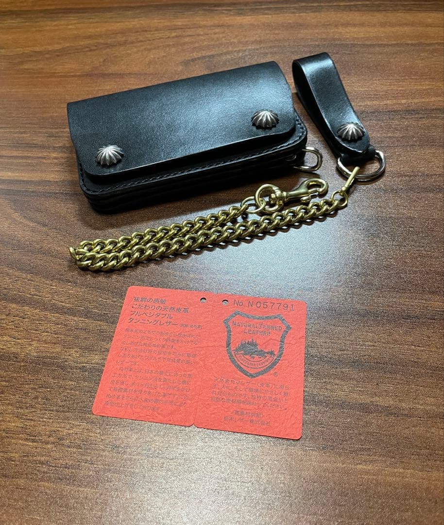 牛革本革コンパクトトラッカーウォレット