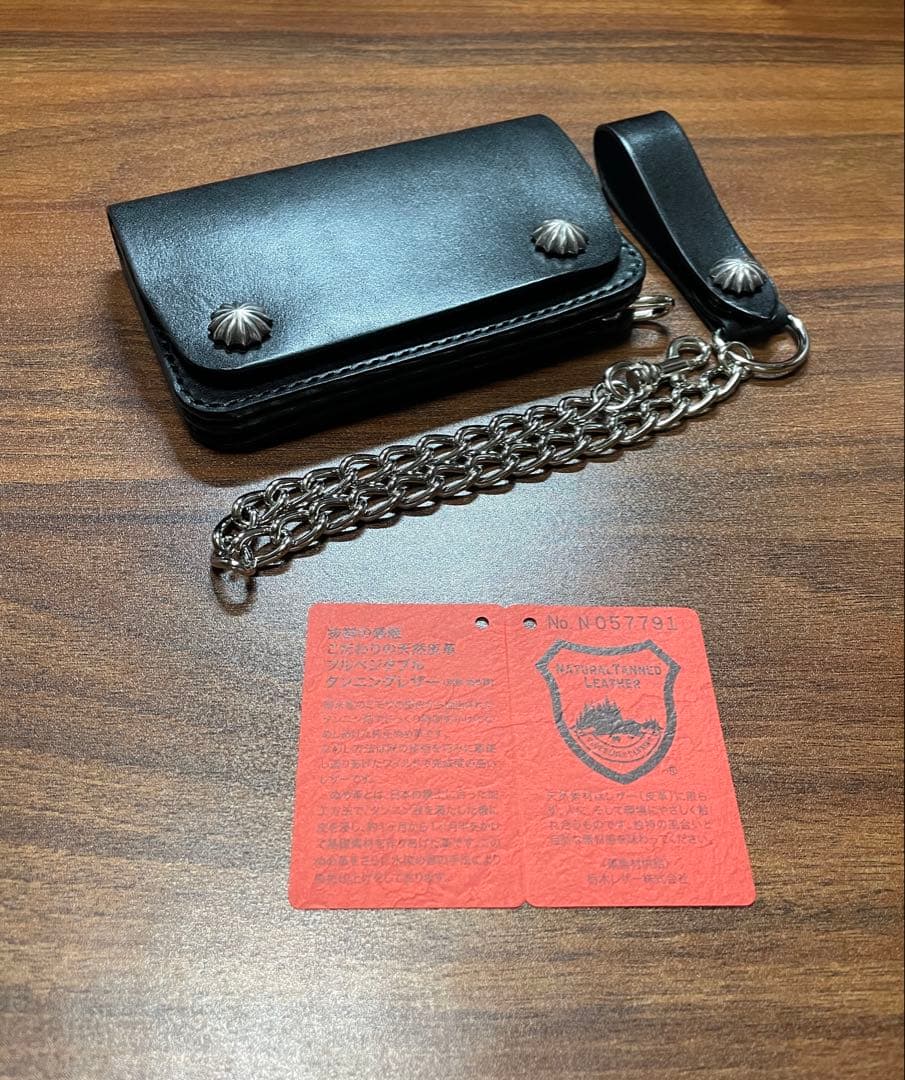 牛革本革コンパクトトラッカーウォレット