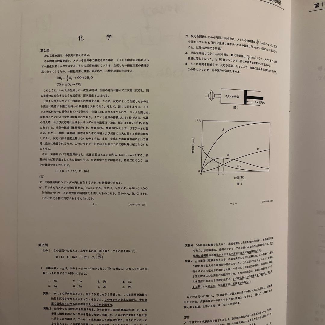 鉄緑会　高3 化学　参考書　問題集　実力演習　要点集　プリントセット