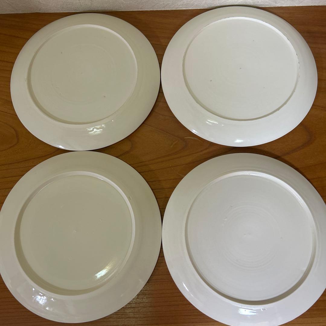 【美品】岩田哲宏　エッジプレート　白　8寸　24cm 4枚セット販売　1点チップ
