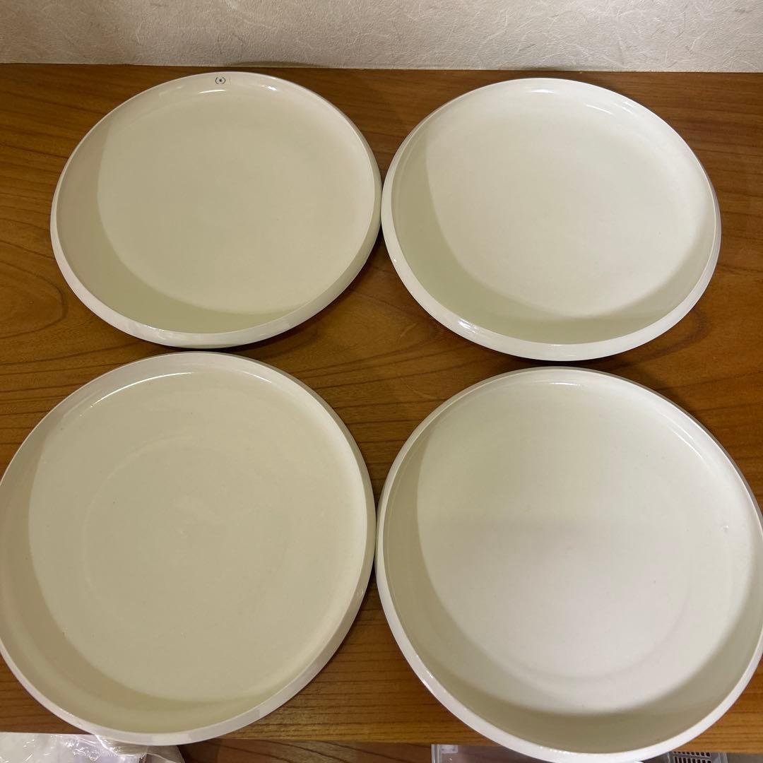 【美品】岩田哲宏　エッジプレート　白　8寸　24cm 4枚セット販売　1点チップ
