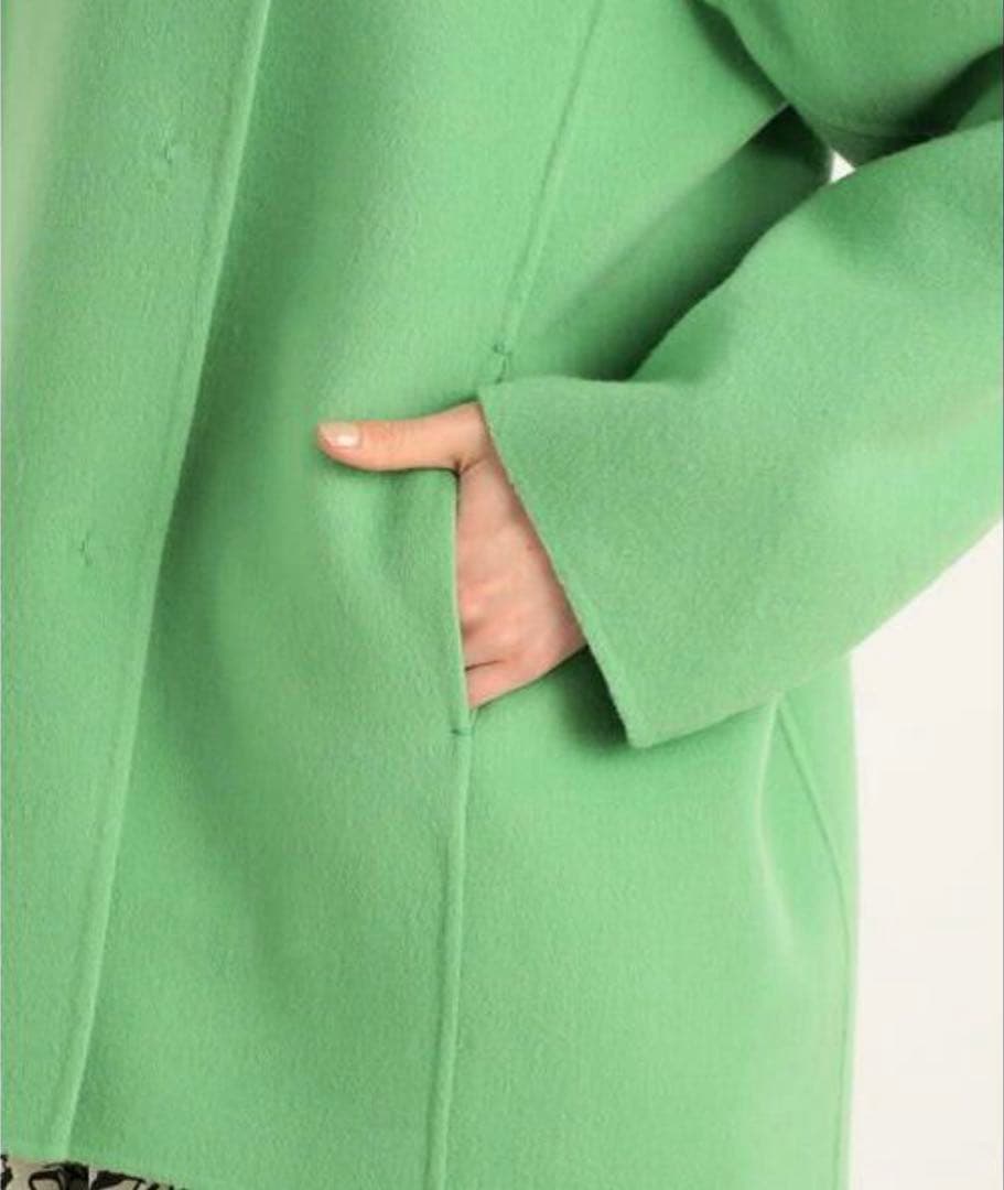 TOMORROWLANDトゥモローランドウールビーバーメルトンビッグカラーコート