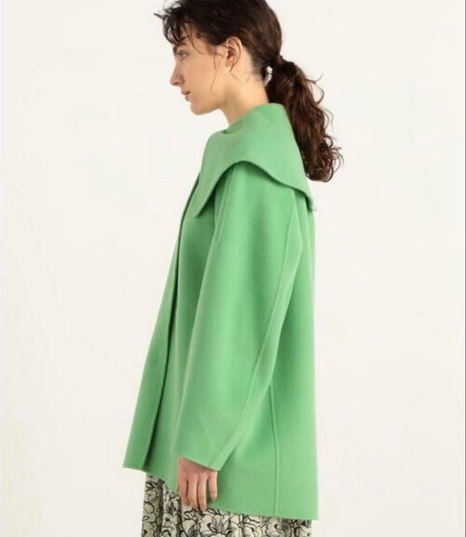 TOMORROWLANDトゥモローランドウールビーバーメルトンビッグカラーコート