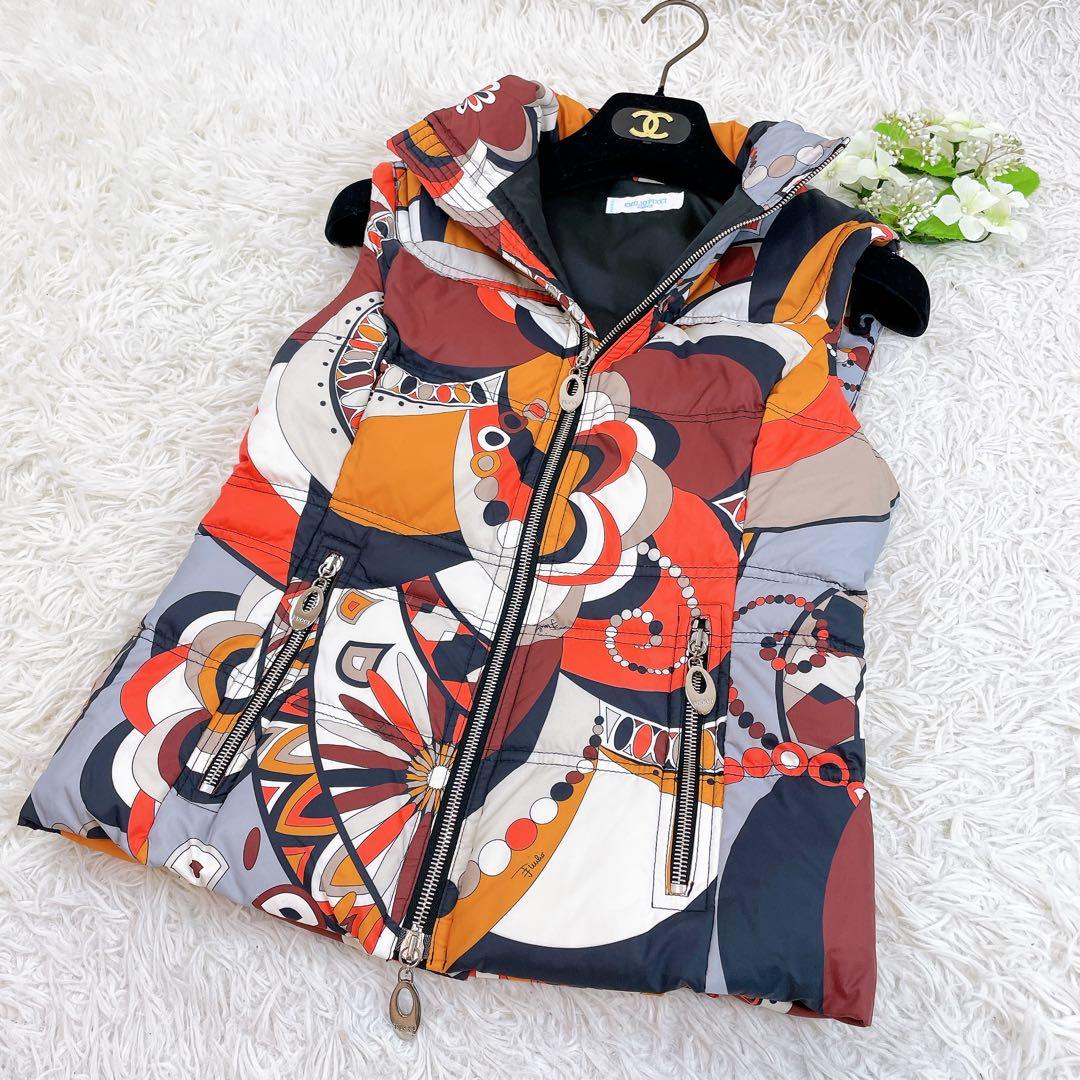 美品✨emilio pucci エミリオプッチ ダウンベスト 36 プッチ柄
