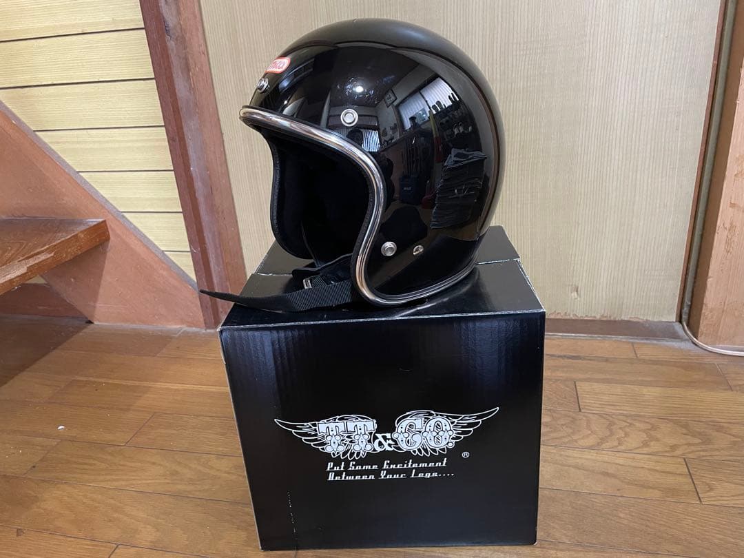 tt&co ジェットヘルメット クロームトリム 艶ありブラック 装飾品