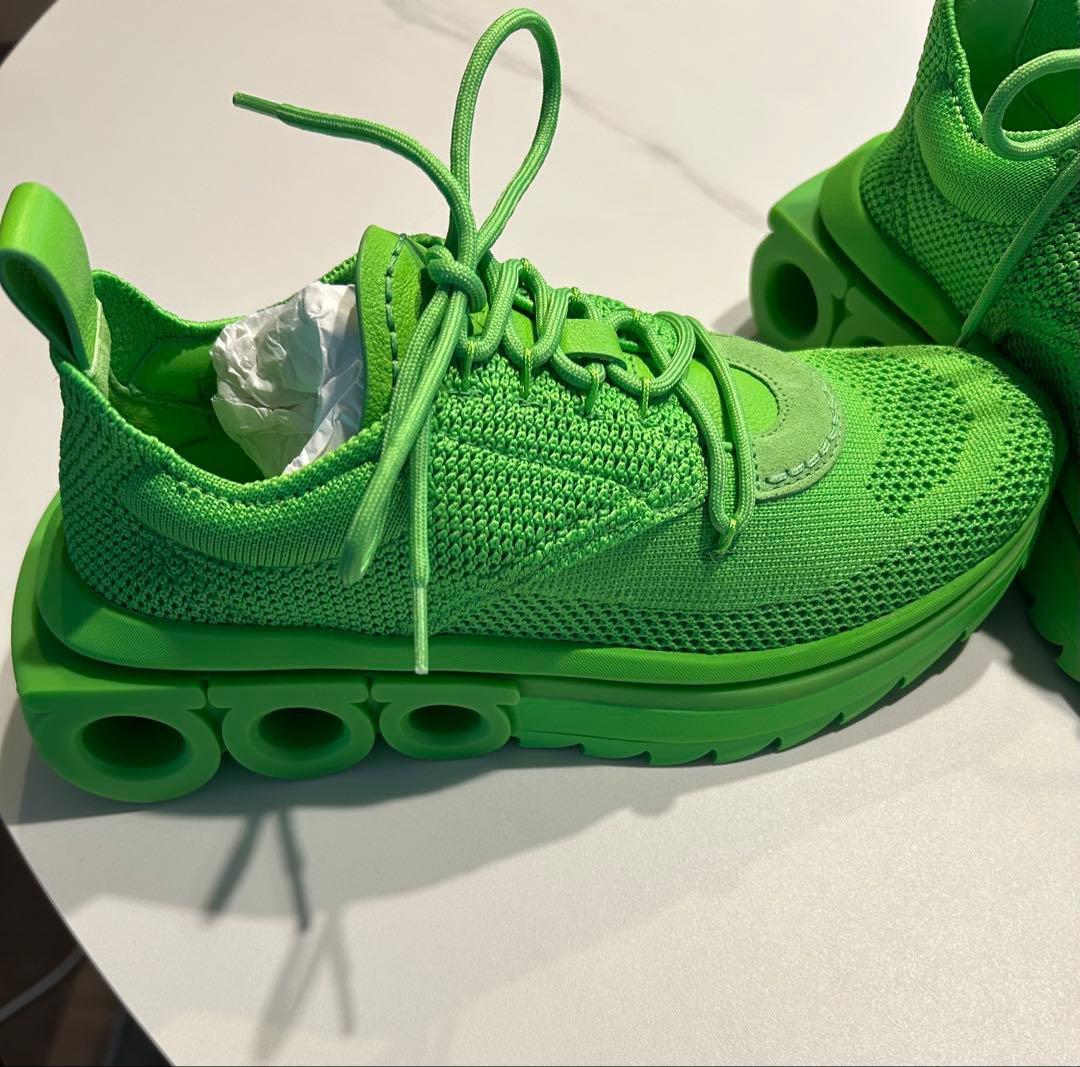 ★希少★フェラガモ　ガンチーニソール　スニーカー★ライム【新品未使用】イタリア製