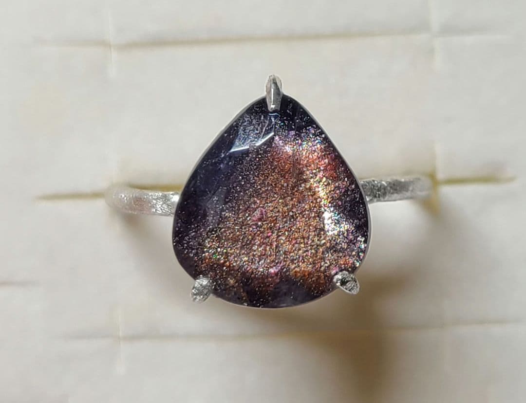 ミラノ★非加熱アイオライトサンストーン、パライバトルマリン★リングオーダー