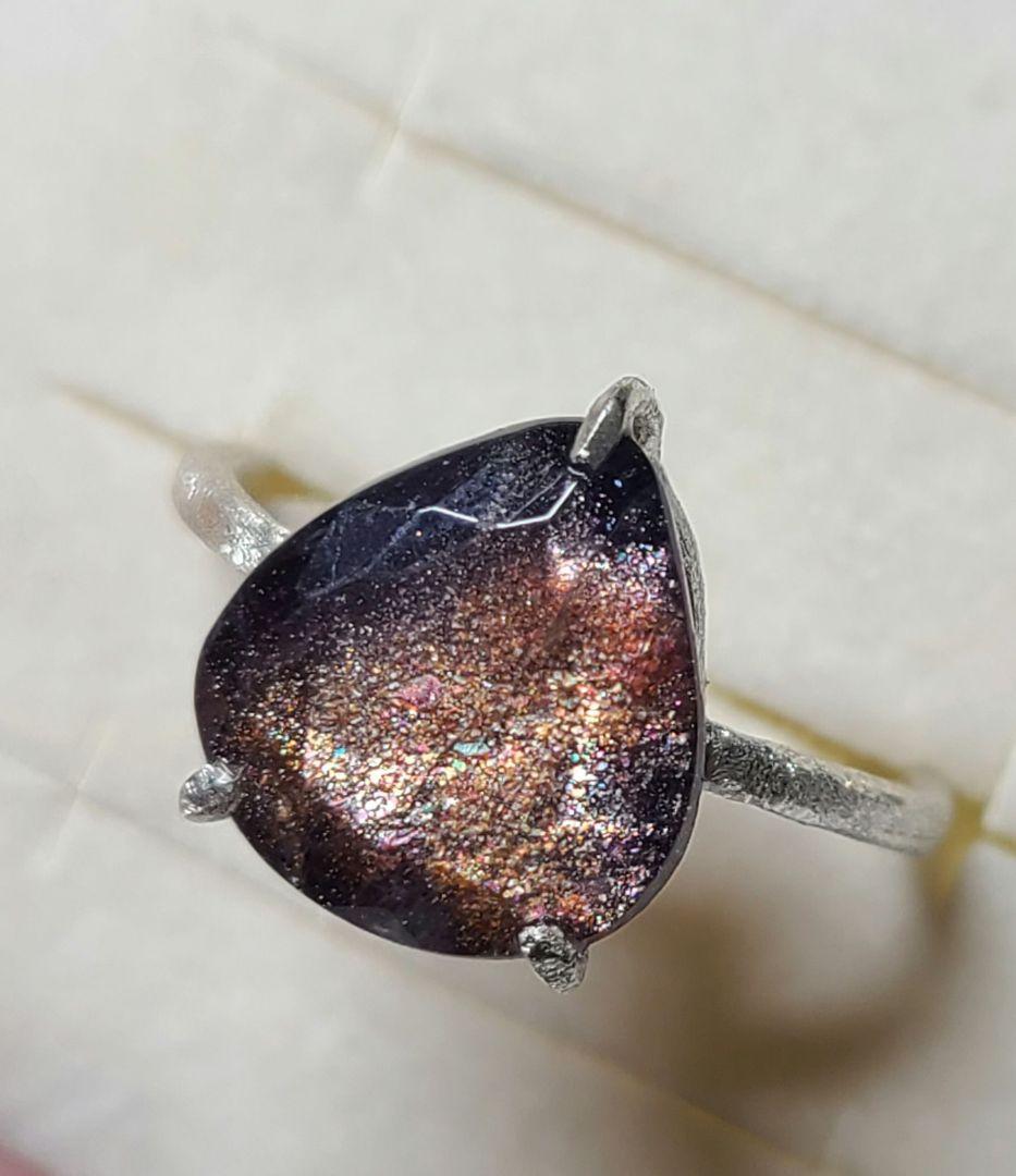 ミラノ★非加熱アイオライトサンストーン、パライバトルマリン★リングオーダー