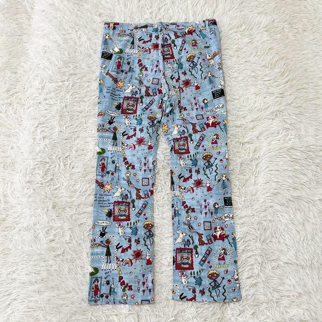 《オレボレブラ》 (L) 総柄ストレートパンツ アルベロベロ 個性的 カジュアル