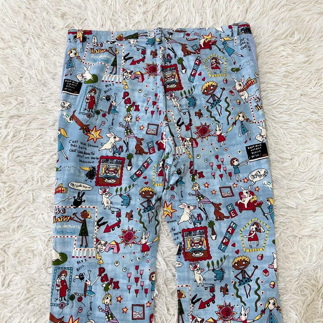 《オレボレブラ》 (L) 総柄ストレートパンツ アルベロベロ 個性的 カジュアル